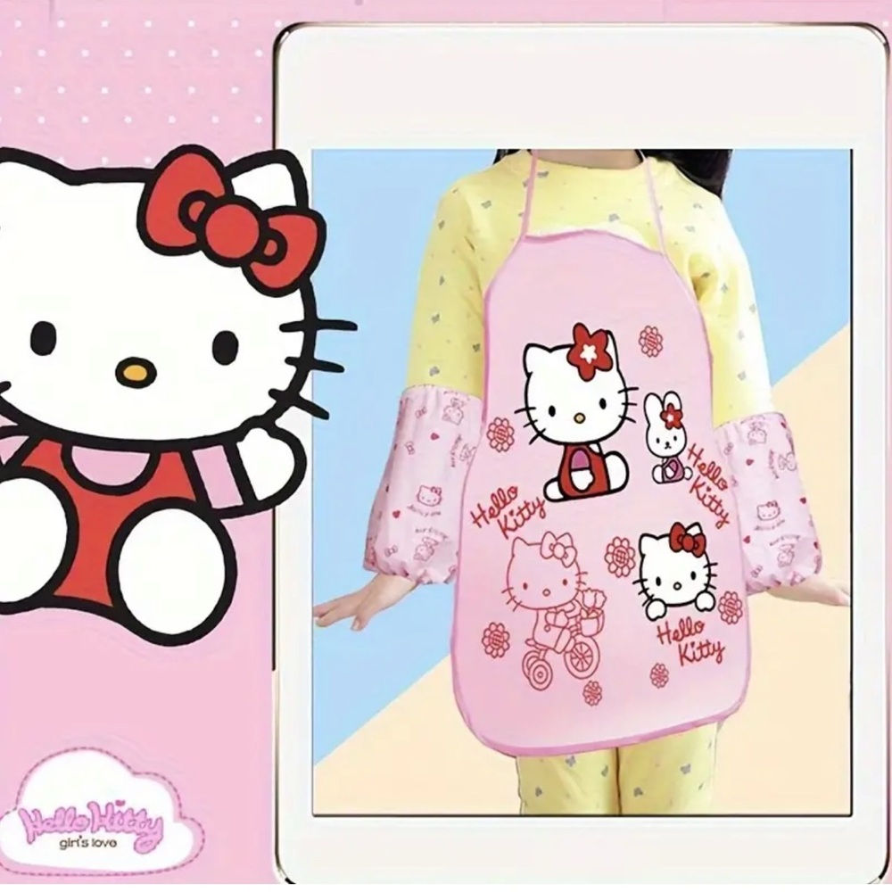 NEW Sanrio Hello Kitty Apron - Sleeveless Bib for Home Use & Crafts |Waterproof